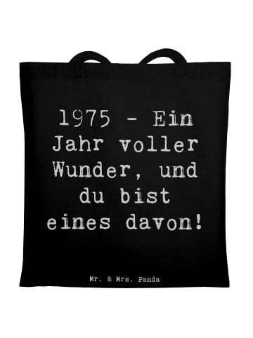 Mr. & Mrs. Panda Tragetasche Spruch 1975 Geburtstag Wunder mit S... in Schwarz