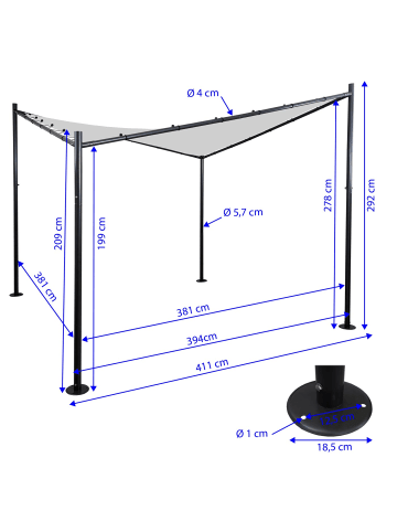 MCW Pergola A41, 4x4m türkis