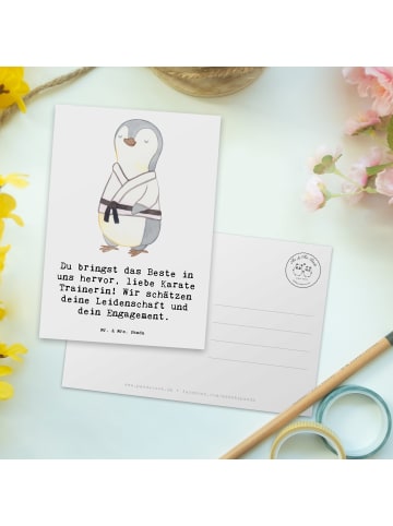 Mr. & Mrs. Panda Grußkarte Karate Trainerin mit Spruch in Weiß