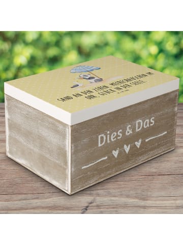 Mr. & Mrs. Panda Aufbewahrungsbox Sommer Meer Glück mit Spruch in Gelb Pastell