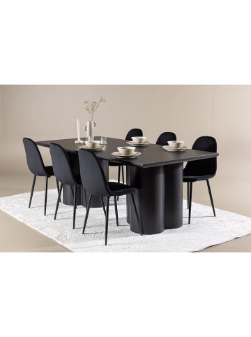 ebuy24 Essgruppe Olivia (7-teilig) Schwarz 100 x 210 cm