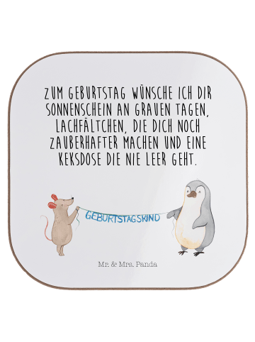 Mr. & Mrs. Panda Untersetzer Gläser Maus Pinguin Geburtstag mit ... in Weiß