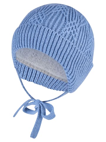 Sterntaler Strickmütze Struktur in mittelblau