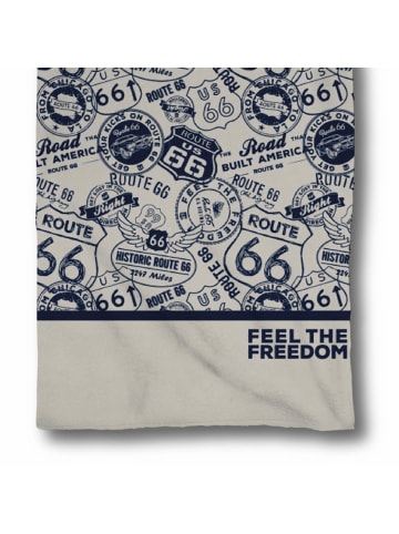 ESPiCO Strandlaken Route 66 Feel the Freedom in Grau, Schwarz