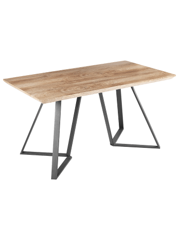 Beliani Esszimmertisch UPTON in Braun/Schwarz - (W) 80 x (H) 75 x (L) 140 cm