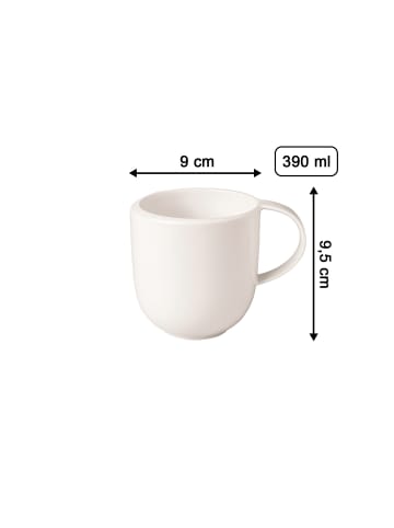 Villeroy & Boch Becher mit Henkel NewMoon 390 ml weiß in weiß