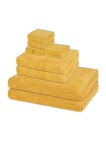 Ross 2 X Wasch- 2 X Gäste- 2 X Dusch- 2 X Handtuch im Set Premium in Safran