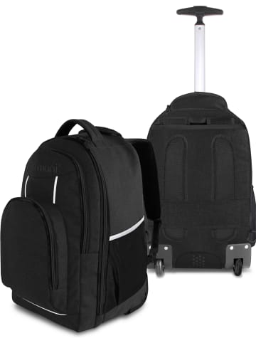 normani Rucksack mit Trolleyfunktion 30 Liter Yori in Schwarz mit Reflektoren