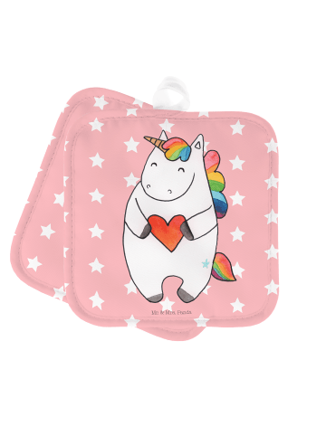 Mr. & Mrs. Panda Topfuntersetzer Einhorn Herz ohne Spruch in Rot Pastell