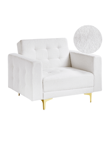 Beliani Sessel ABERDEEN in Weiß/Gold - (W) 106 x (H) 83 x (L) 88 cm