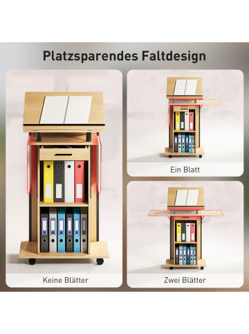 HOMCOM Podiumsständer in Eiche 126L x 37B x 136H cm
