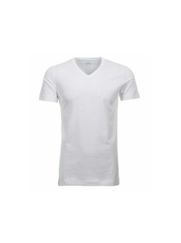 Ragman V-Kragen T-Shirt für Herren in weiß