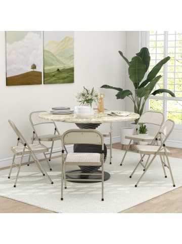 HOMCOM Klappstuhl-45L x 46B x 78H cm-Beige