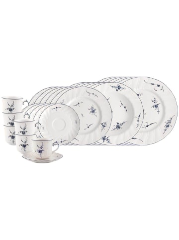 Villeroy & Boch 30-tlg. Kombiservice Vieux Luxembourg in Weiß-Blau – in weiß-blau