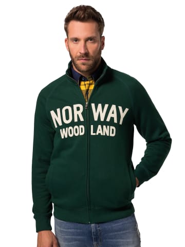 JP1880 Sweatjacke in dunkelgrün