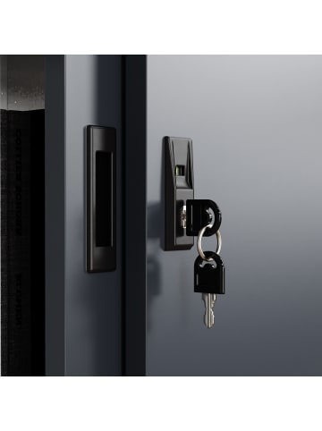 VCM Büroschrank Stahlschrank abschließbar Malivo 2fach in Weiß / Anthrazit