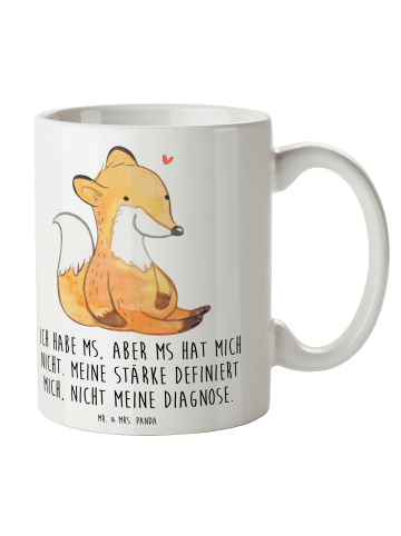 Mr. & Mrs. Panda Tasse mit Spruch Fuchs Multiple Sklerose mit Sp... in Weiß