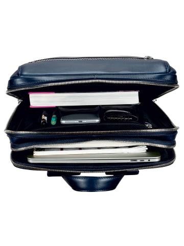 Leonhard Heyden Montreal Business-Rucksack Leder 44 cm Laptopfach navy