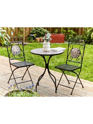 Beliani 3-tlg Bistro Set CARPINO in Schwarz/Gold/Grau