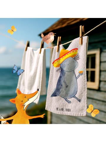 Mr. & Mrs. Panda Gästehandtuch Axolotl Tequila ohne Spruch in Grau Pastell