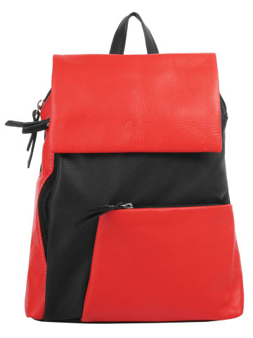 Cluty City-Rucksack echt Leder in rot