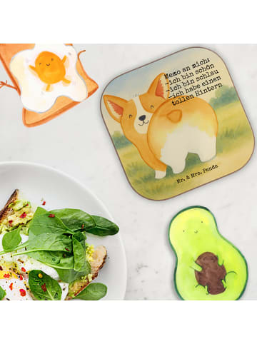 Mr. & Mrs. Panda Bierdeckel Corgi Po Design mit Spruch in Weiß