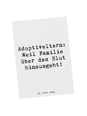 Mr. & Mrs. Panda Postkarte Adoptiveltern Liebe mit Spruch in Weiß