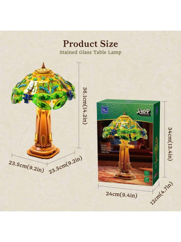 Wisam Pantasy 85042 Stained Glass Table Lamp