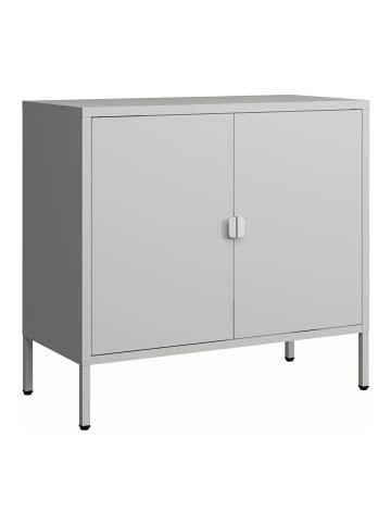 en.casa Aktenschrank Hailuoto in Grau (H)75cm (B)80cm