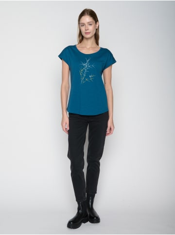 GreenBomb Cool Nature Bird Reed in Rich Blue