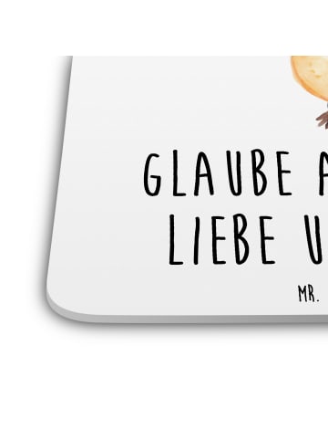 Mr. & Mrs. Panda Tischuntersetzer Pinguin Marienkäfer mit Spruch in Weiß