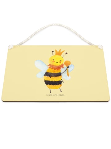 Mr. & Mrs. Panda Schild Biene König ohne Spruch in Gelb Pastell