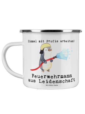 Mr. & Mrs. Panda Kaffeetasse Feuerwehrmann Leidenschaft mit Spruch in Weiß