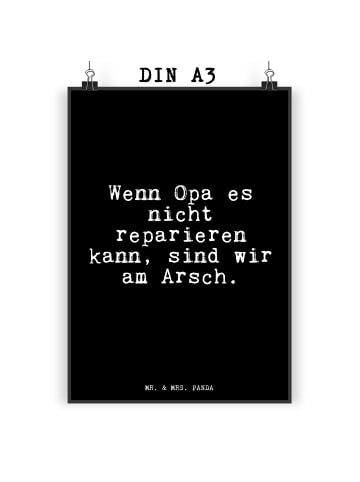 Mr. & Mrs. Panda Bild Wenn Opa es nicht... mit Spruch in Schwarz