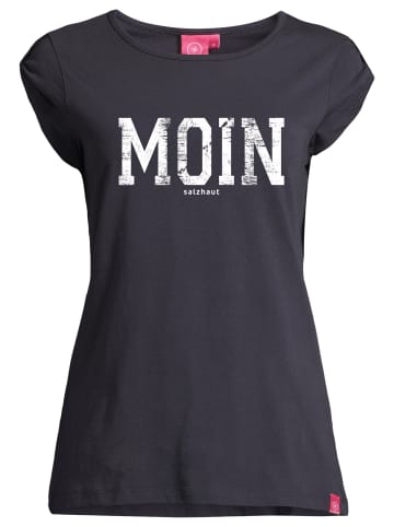 Salzhaut Rundhals T-Shirt für Damen in blau