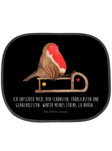 Mr. & Mrs. Panda Sonnenblende Auto Rotkehlchen Schlitten mit Spruch in Schwarz