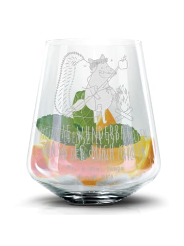 Mr. & Mrs. Panda Blümchentail Glas Igel Grillen mit Spruch in Transparent