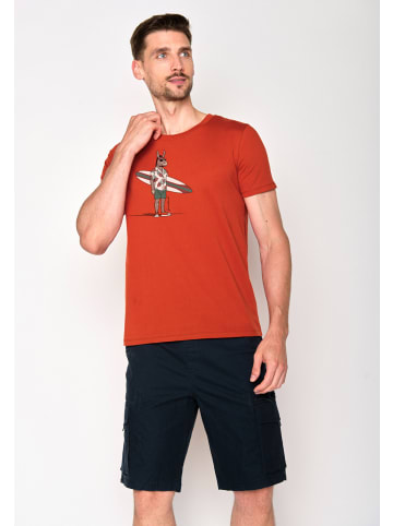GreenBomb T-Shirt Animal Donkey Surf in Lehm rot