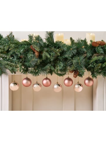 Beliani 36er-Set Weihnachtsbaumkugeln BYGDIN in Rosa/Gold