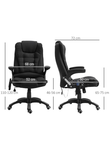 Vinsetto Massagestuhl-67B x 74T x 107-116H cm-Schwarz