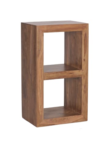 KADIMA DESIGN Standregal Massivholz 88cm hoch 2 Böden Design Holz-Regal in Massivholz