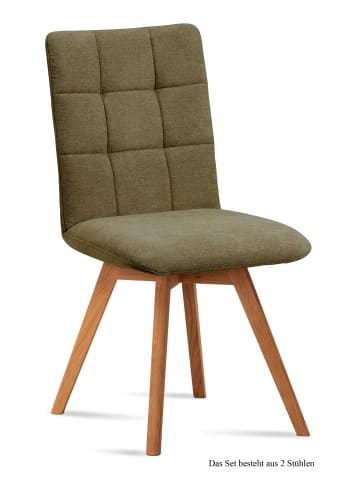 58 aufm Kessel ESSZIMMERSTUHL (2er-Set) Dinny 47x91x60 Eiche geölt/Olivgrün