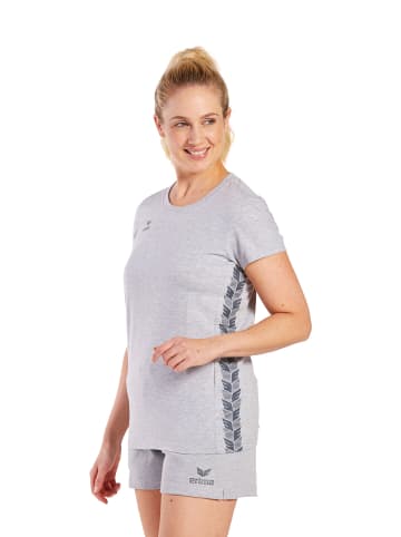 erima Damen Essential Team T-Shirt in hellgrau melange/slate grey