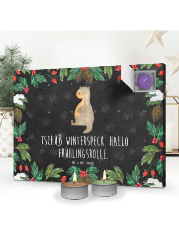 Mr. & Mrs. Panda adventskalender duftkerzen Otter Bauch mit Spruch in Kreidetafel