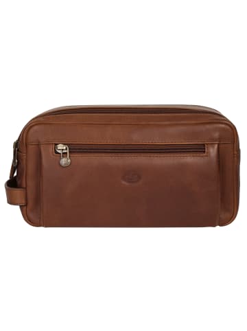 piké Kulturtasche echt Leder in braun