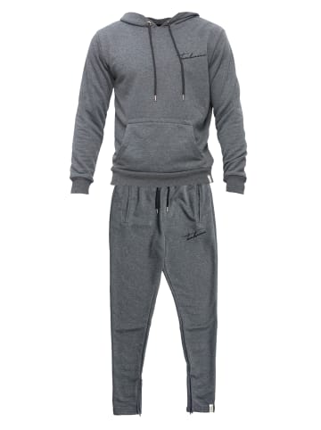 Tom Barron Jogginganzug mit Label-Print in ANTRAZIT