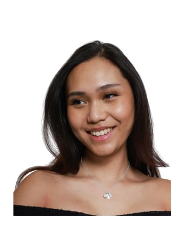 Steel_Art feine Halskette mit Anhänger Damen Emerit silberfarben in silberfarben poliert