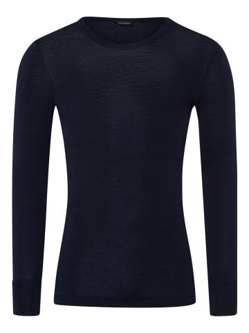 Hanro Longsleeve Woolen Silk in Dunkelblau