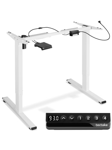 tectake Schreibtischgestell elektrisch höhenverstellbar Memory-Funkt. 85-129x65x71-121cm