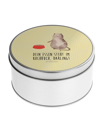 Mr. & Mrs. Panda Erinnerungsbox Katze Fressen mit Spruch in Gelb Pastell